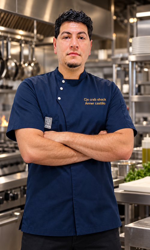 Portrait of Chef Anner, chef at CJ's Crab Shack