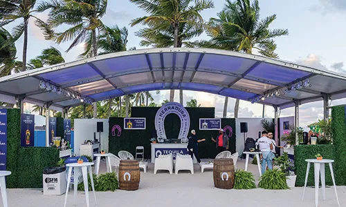 Herradura tequila activation tent at the beach festival